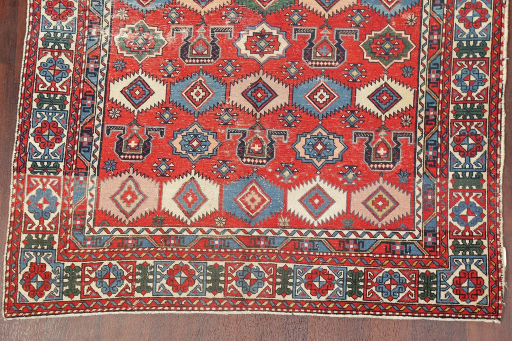 Antique Vegetable Dye Shirvan Russian Area Rug Wool 4x6