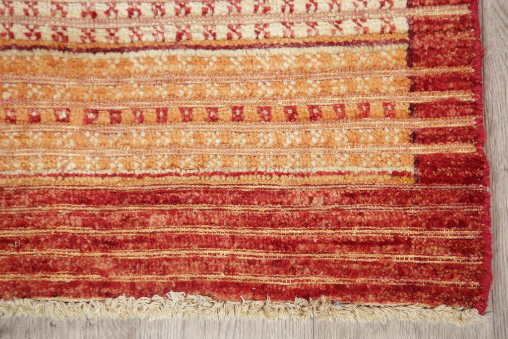 Multi-Color Stripe Modern Oriental Runner Rug 3x9