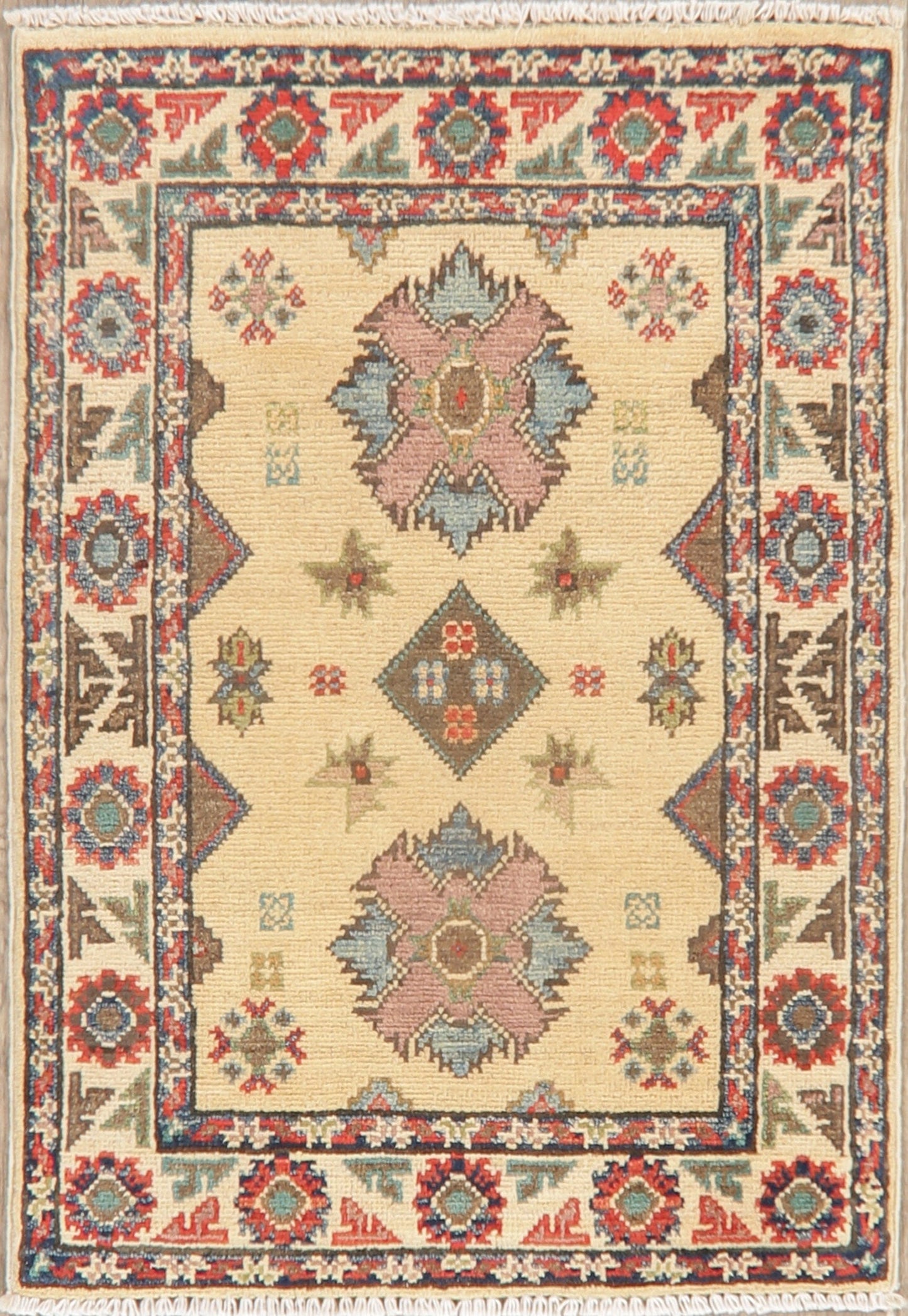 Geometric Super Kazak Oriental Area Rug 2x3