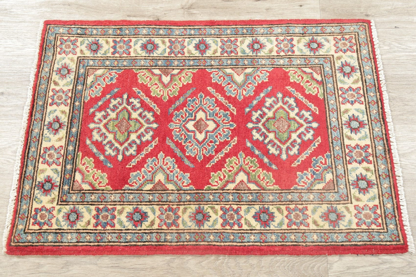 Geometric Super Kazak Area Rug 2x3