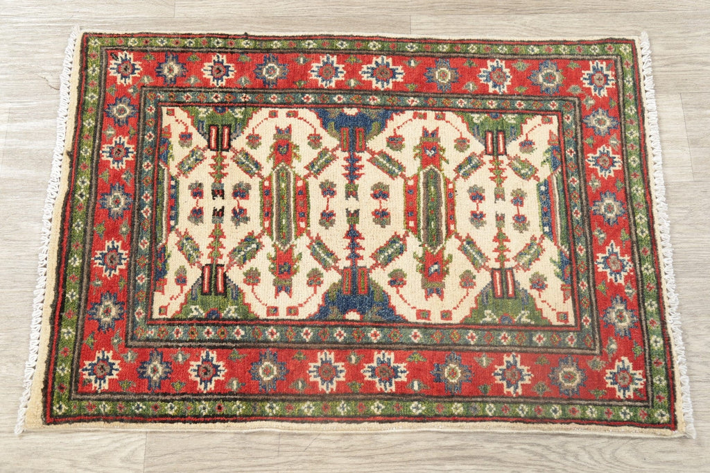 Geometric Super Kazak Area Rug 2x3