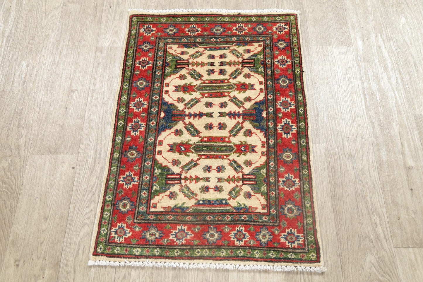 Geometric Super Kazak Area Rug 2x3