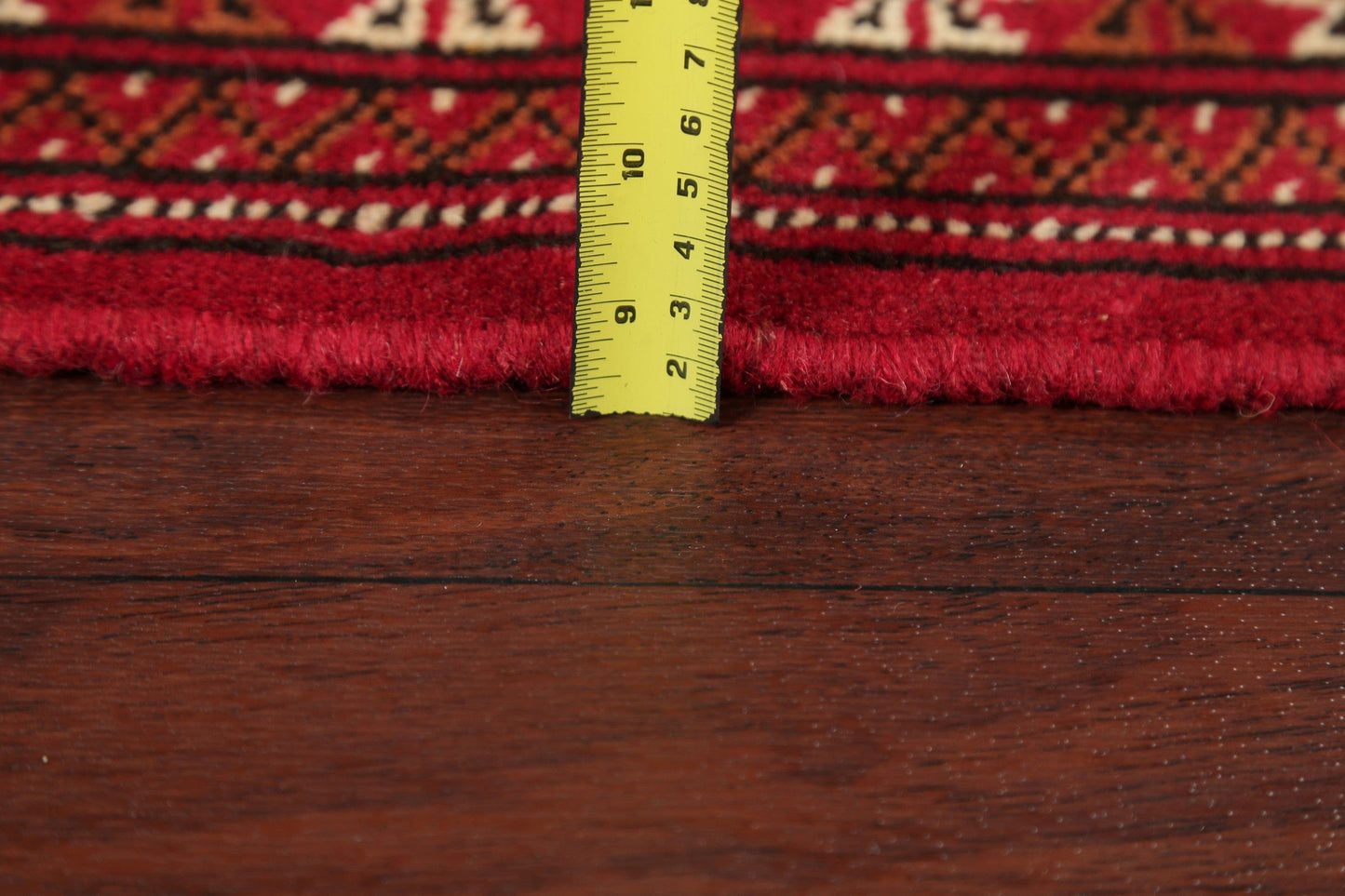 Geometric Red Bokhara Oriental Runner Rug Wool 2x6