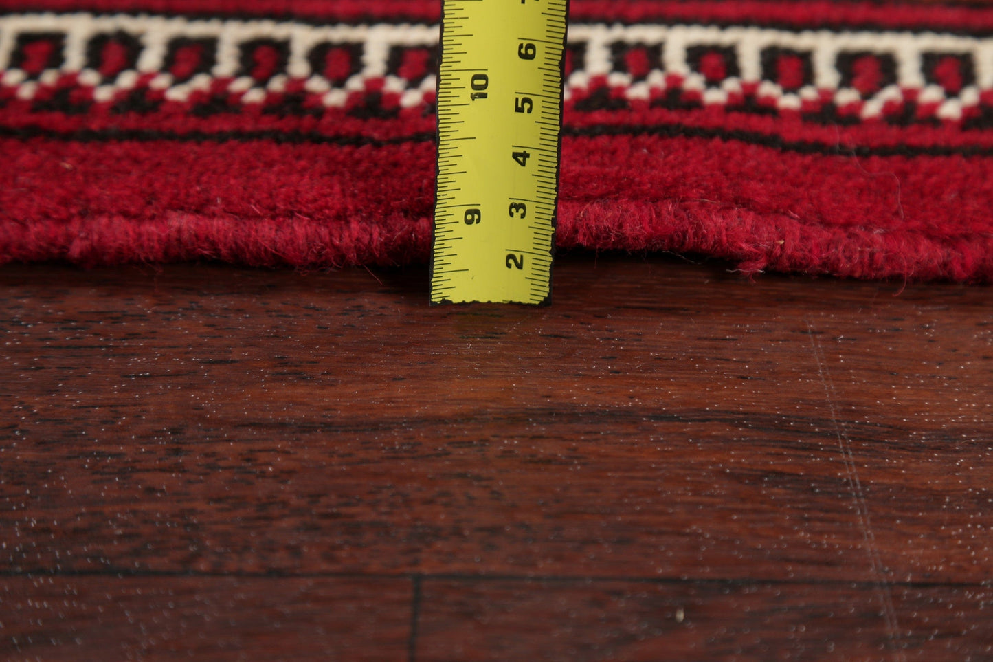 Geometric Red Bokhara Oriental Runner Rug Wool 2x6