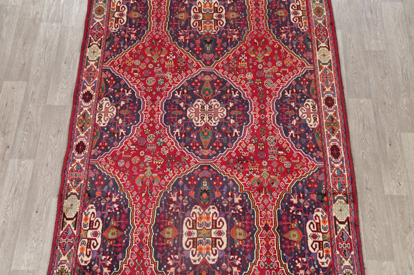 Vintage Tribal Abadeh Persian Area Rug 6x9