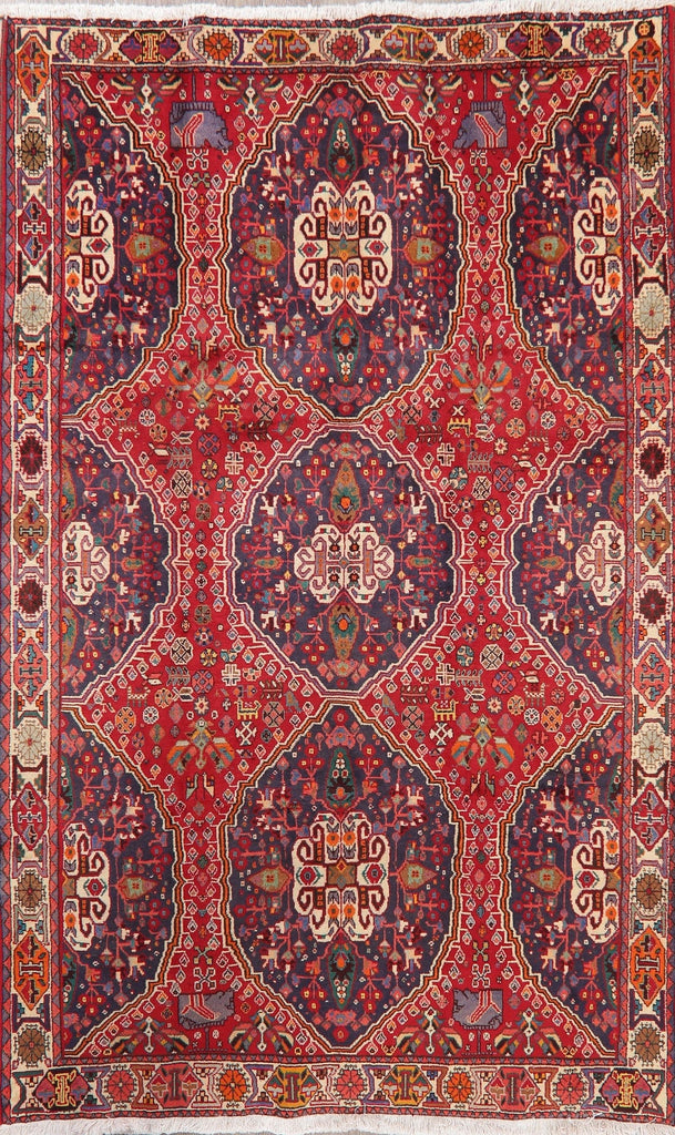 Vintage Tribal Abadeh Persian Area Rug 6x9