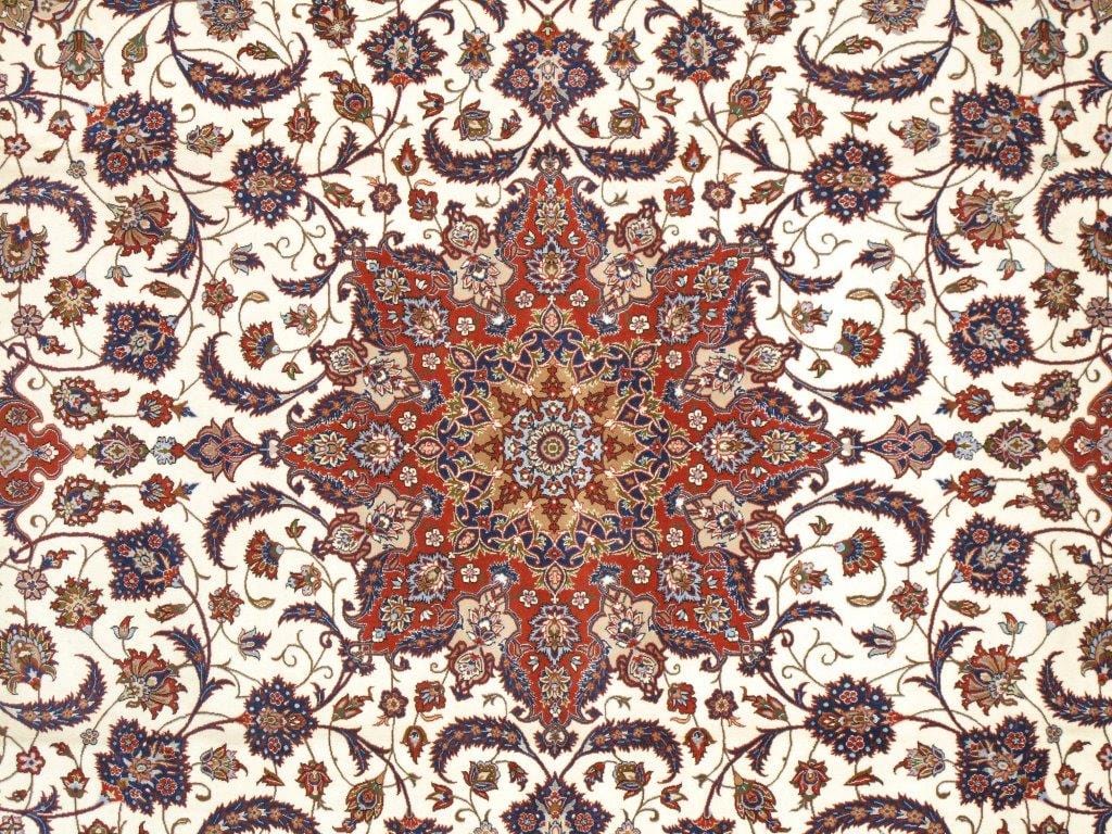 Isfahan Colletion Hand-Knotted Silk & Wool Area Rug- 8' 6" X 11'11"