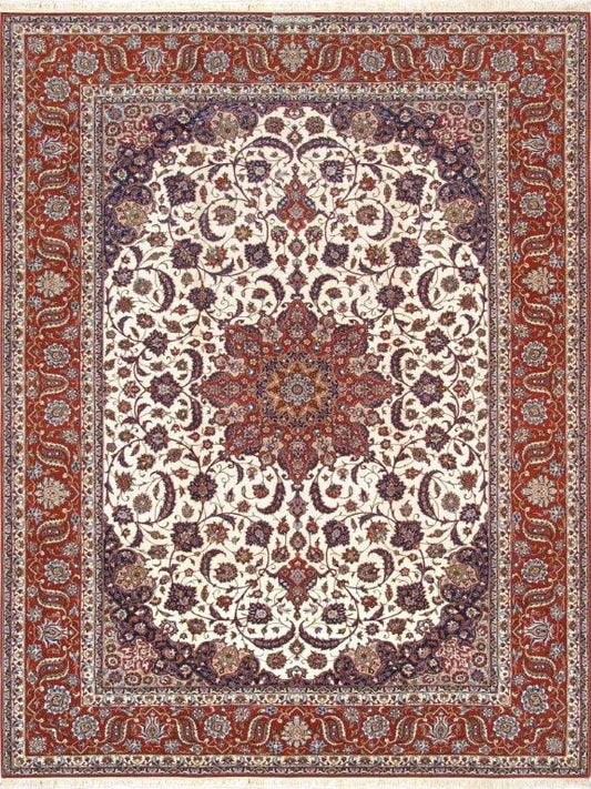 Isfahan Colletion Hand-Knotted Silk & Wool Area Rug- 8' 6" X 11'11"