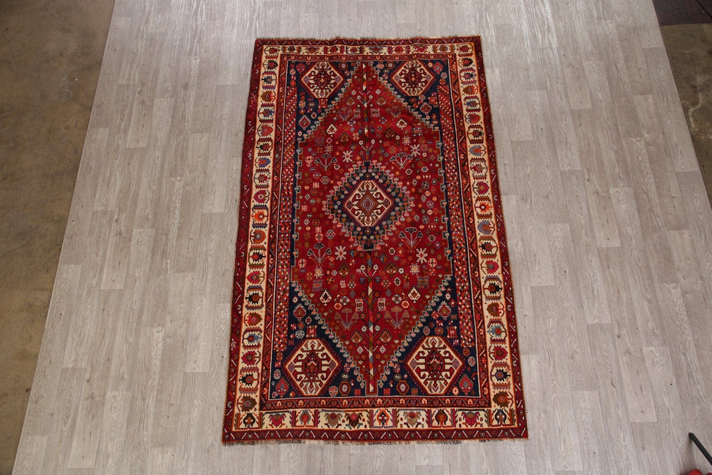 Red Tribal Geometric Kashkoli Persian Area Rug 5x9