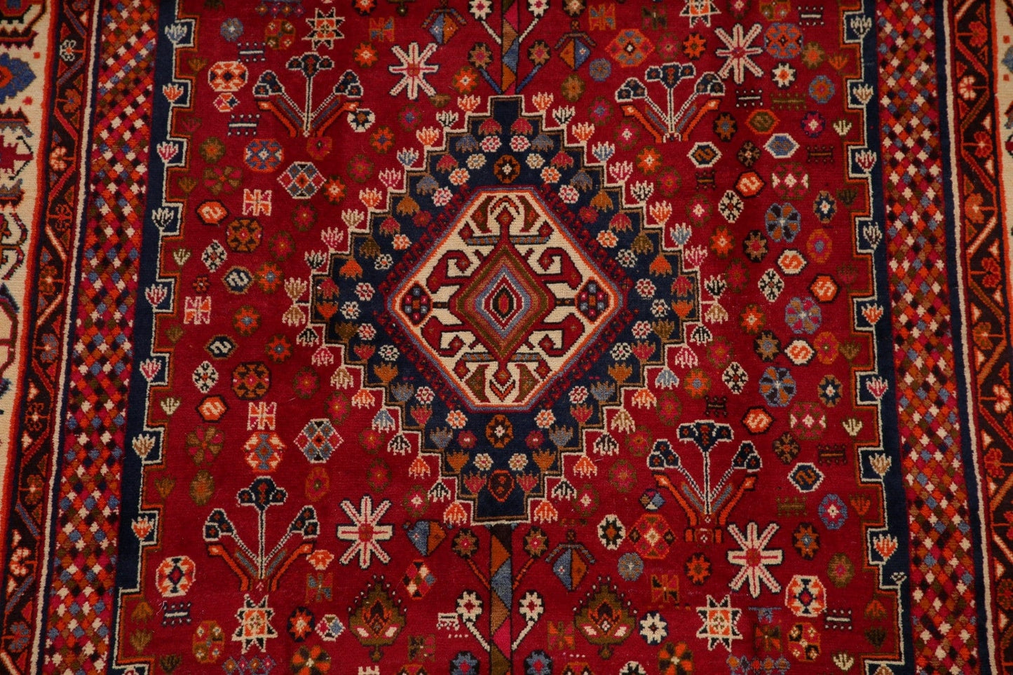 Red Tribal Geometric Kashkoli Persian Area Rug 5x9