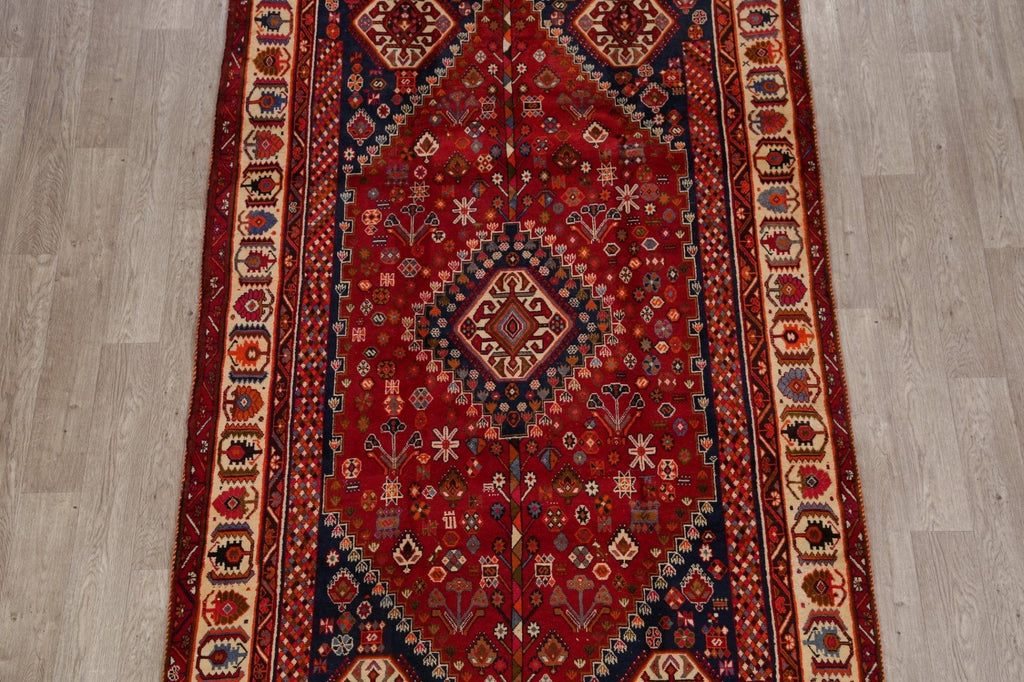 Red Tribal Geometric Kashkoli Persian Area Rug 5x9