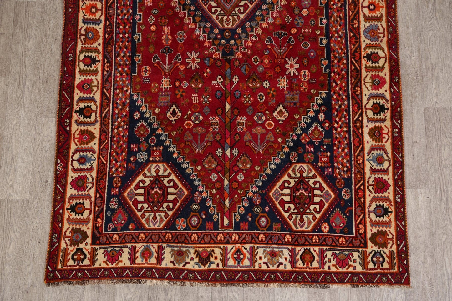 Red Tribal Geometric Kashkoli Persian Area Rug 5x9