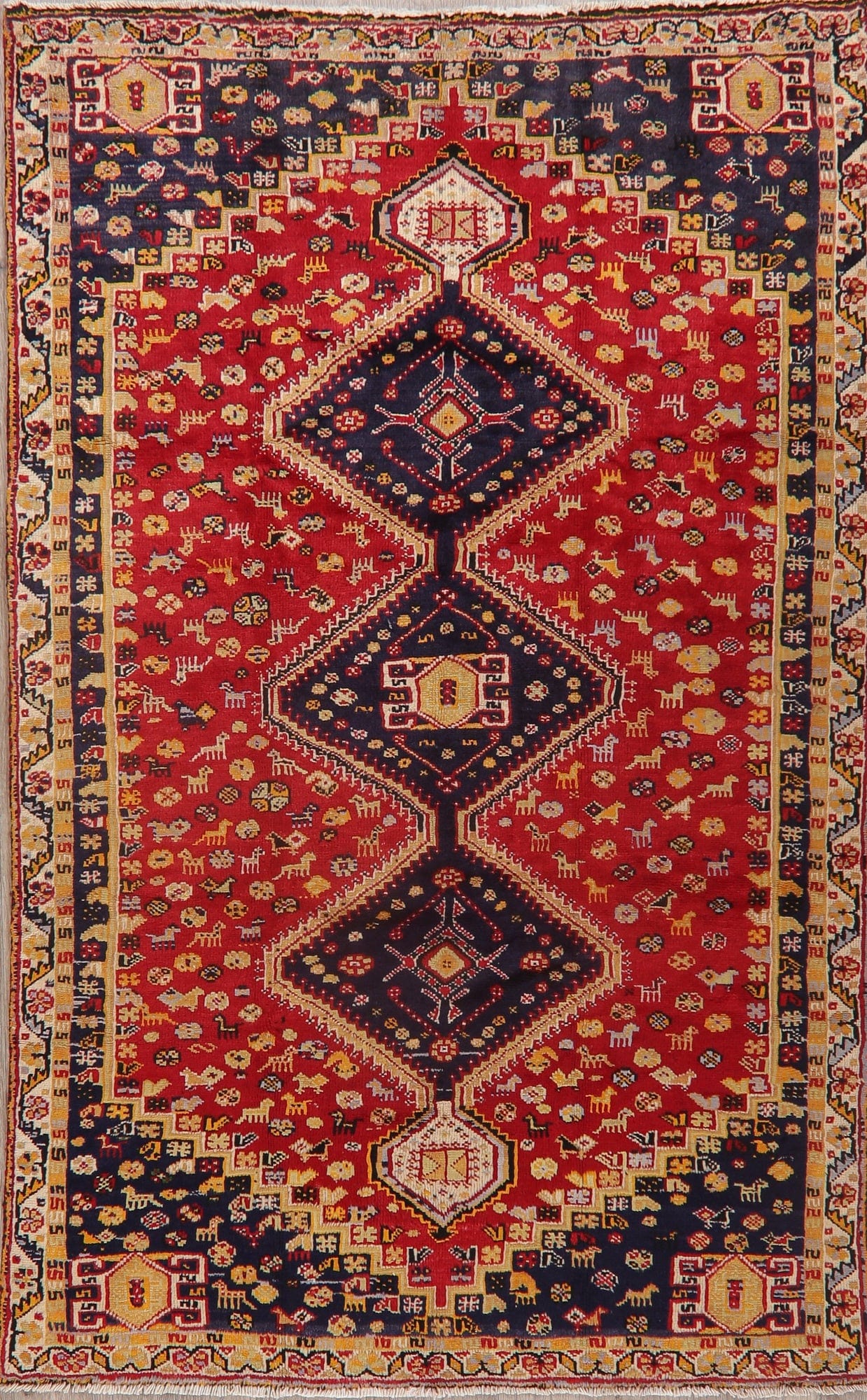 Tribal Geometric Shiraz Persian Area Rug 5x8