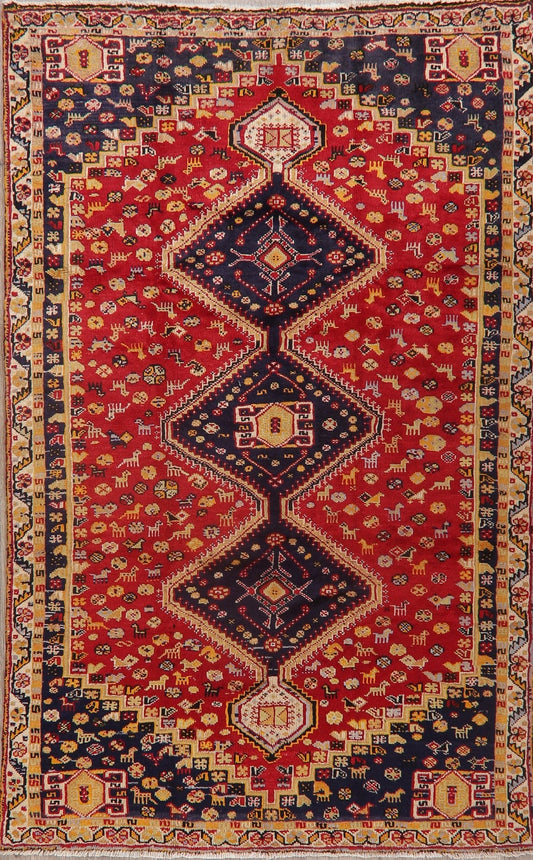 Tribal Geometric Shiraz Persian Area Rug 5x8