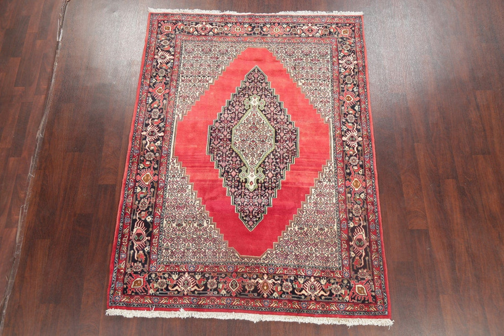 Geometric Red Bidjar Persian Area Rug 6x7