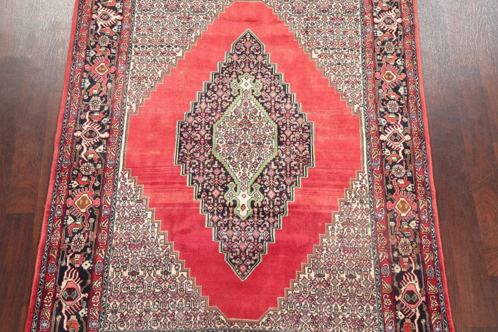 Geometric Red Bidjar Persian Area Rug 6x7