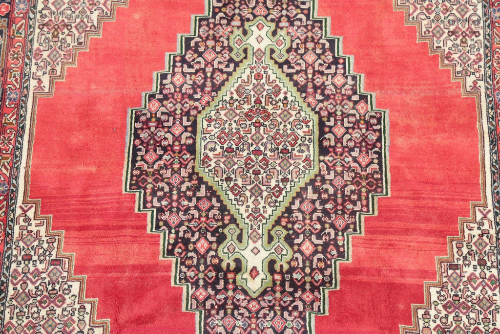 Geometric Red Bidjar Persian Area Rug 6x7