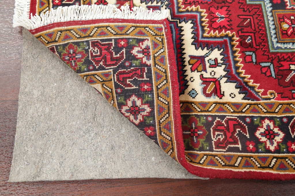 Geometric Red Heriz Persian Area Rug 5x7