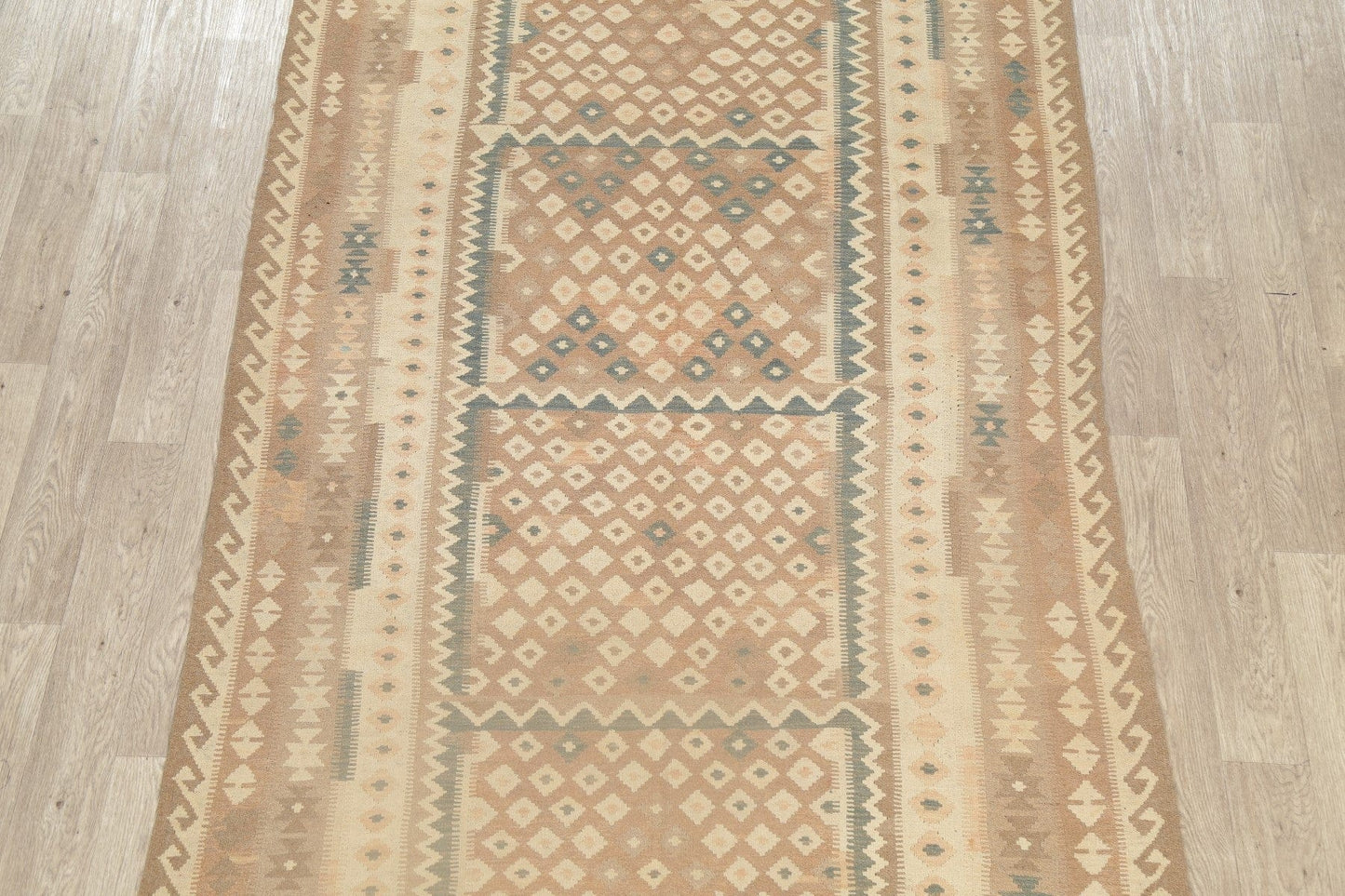 Flat-Woven Geometric Kilim Turkish Area Rug 6x10