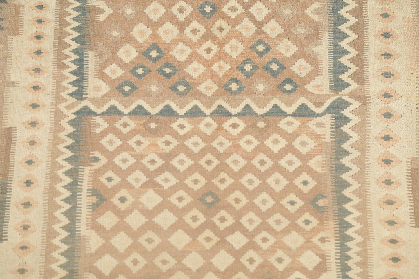 Flat-Woven Geometric Kilim Turkish Area Rug 6x10