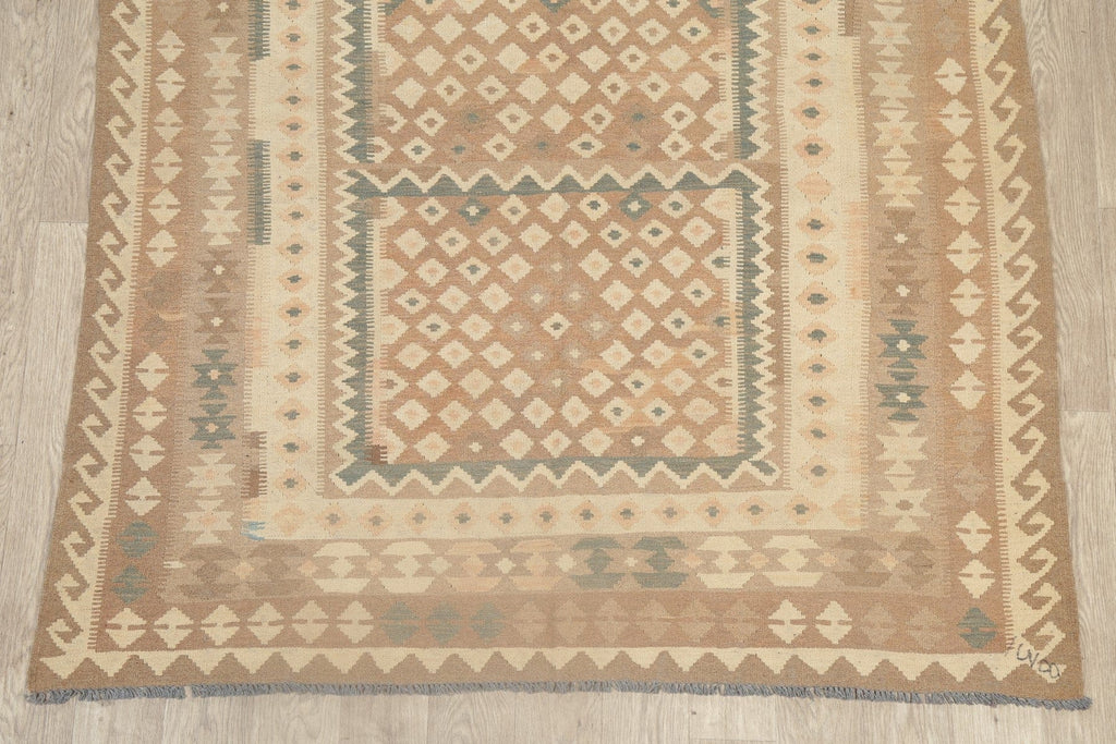 Flat-Woven Geometric Kilim Turkish Area Rug 6x10