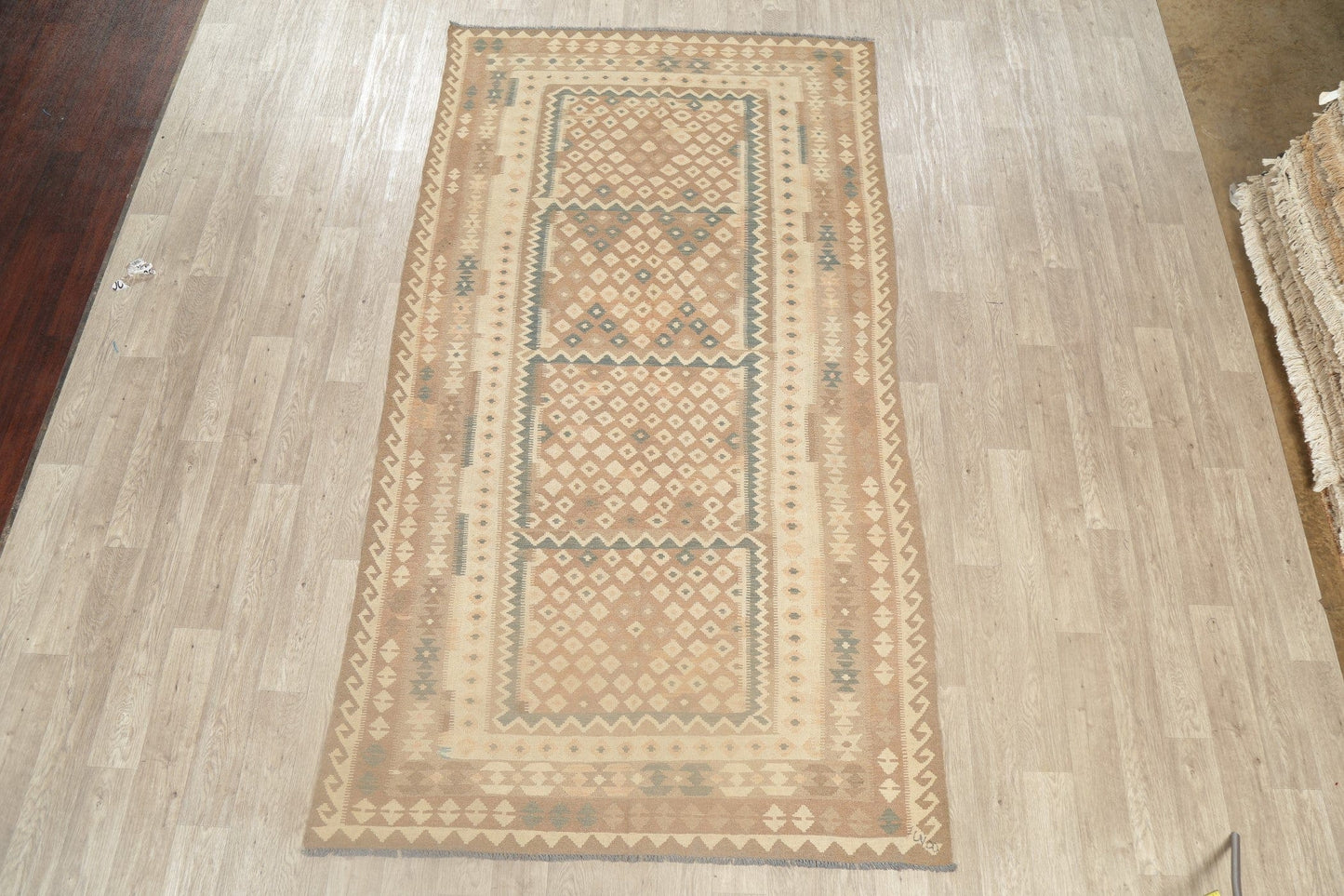 Flat-Woven Geometric Kilim Turkish Area Rug 6x10