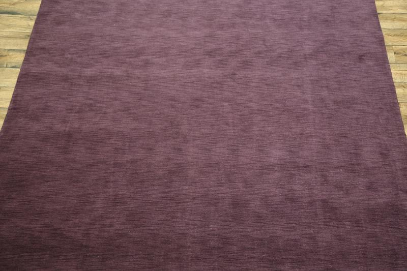 Solid Purple Gabbeh Oriental Area Rug 8x12