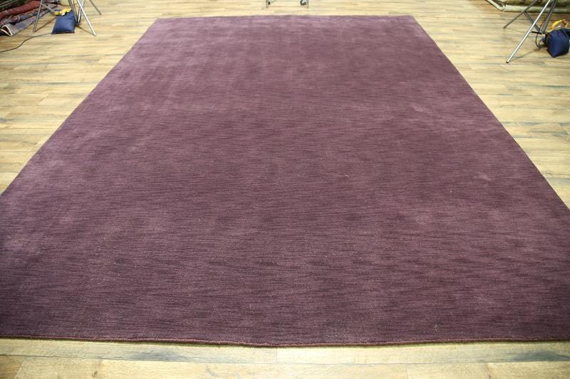 Solid Purple Gabbeh Oriental Area Rug 8x12