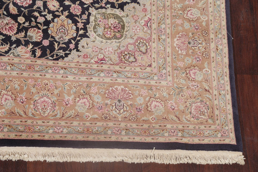 Black Floral Tabriz Oriental Area Rug 8x10