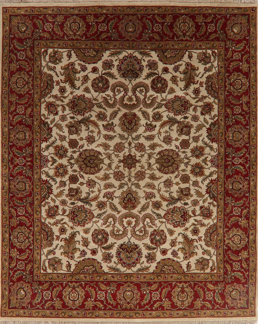 All-Over Floral Ivory Agra Oriental Area Rug 8x10