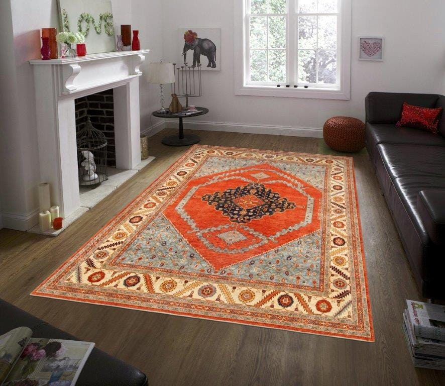 Serapi Collection Hand-Knotted Lamb's Wool Area Rug- 12' 1" X 15' 1"