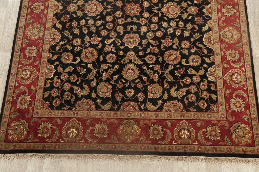 Black Floral All-Over Agra Oriental Area Rug 8x10