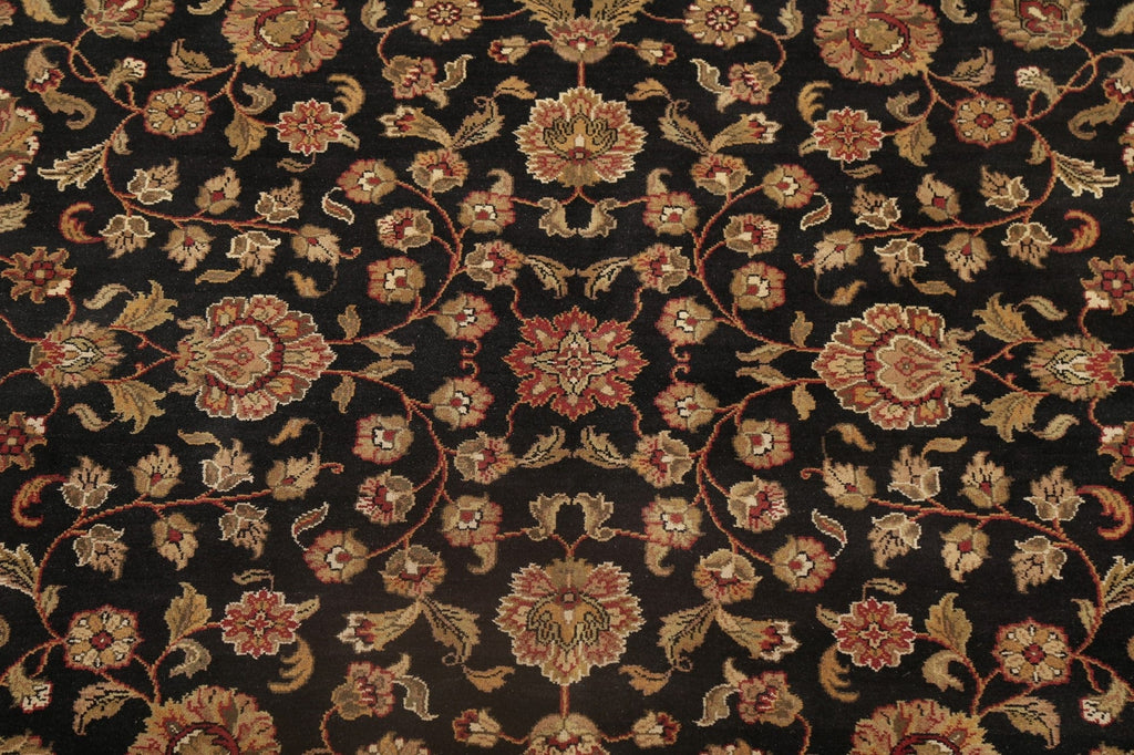 Black Floral All-Over Agra Oriental Area Rug 8x10