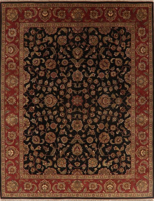 Black Floral All-Over Agra Oriental Area Rug 8x10