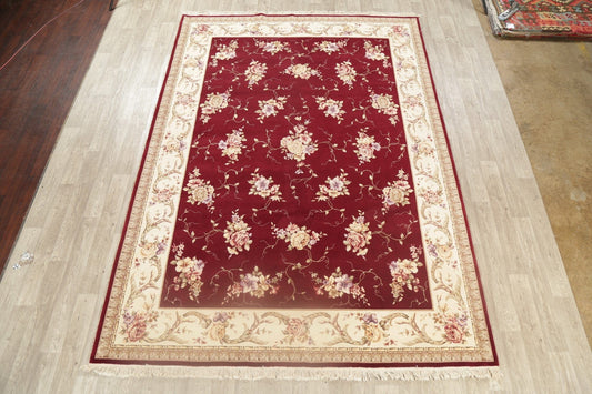 Floral Red Aubusson Oriental Area Rug 8x12