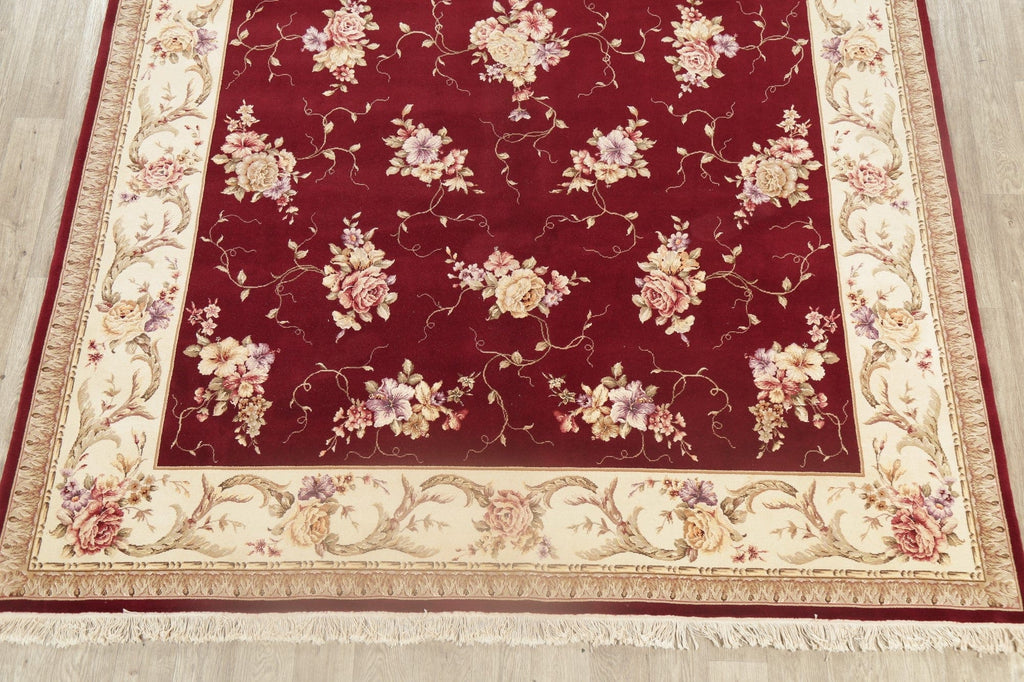 Floral Red Aubusson Oriental Area Rug 8x12