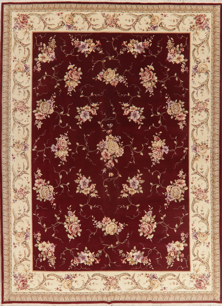 Floral Red Aubusson Oriental Area Rug 8x12