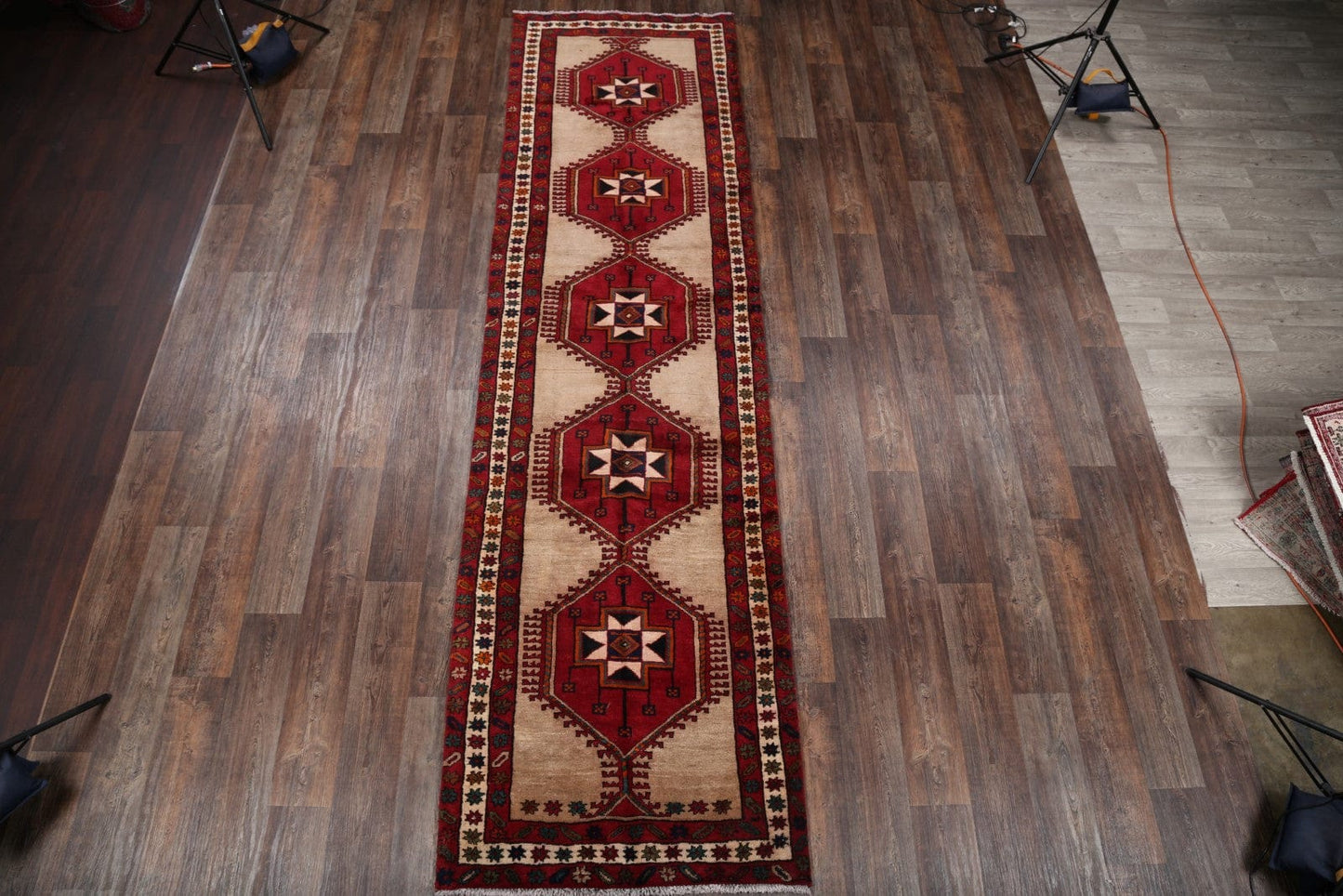 Geometric Ardebil Persian Runner Rug 4x13