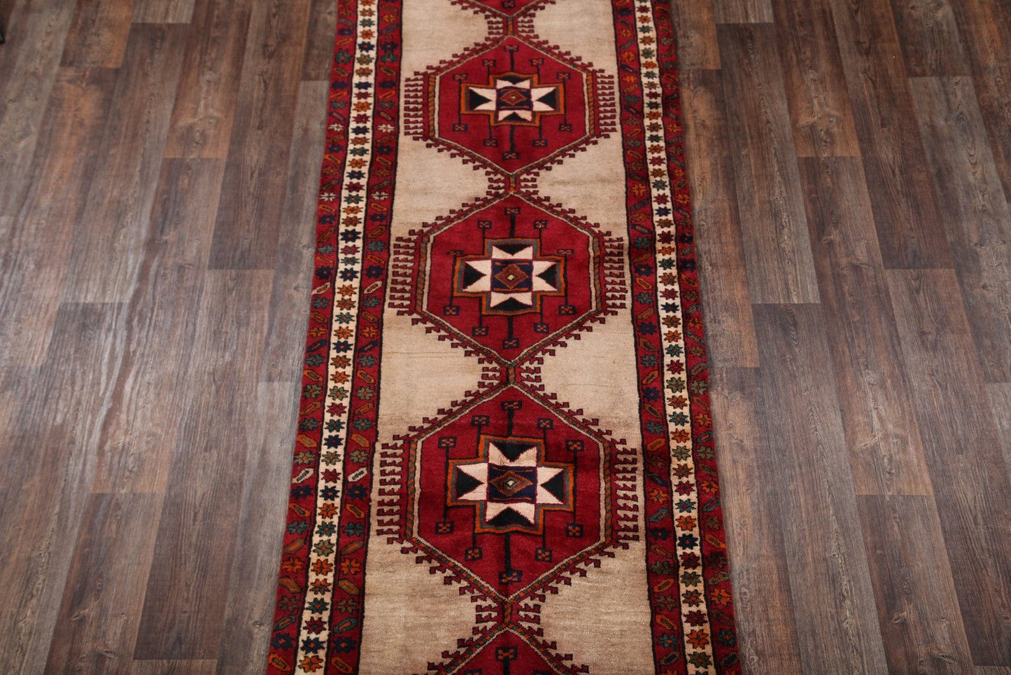 Geometric Ardebil Persian Runner Rug 4x13