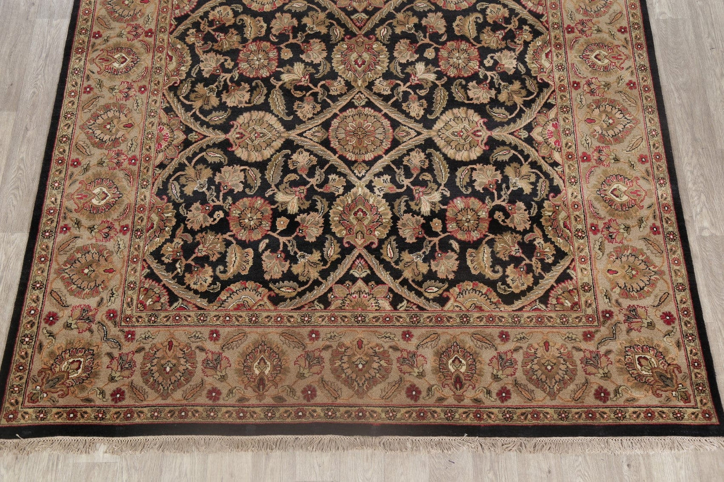 Black Floral Agra Oriental Area Rug 8x10