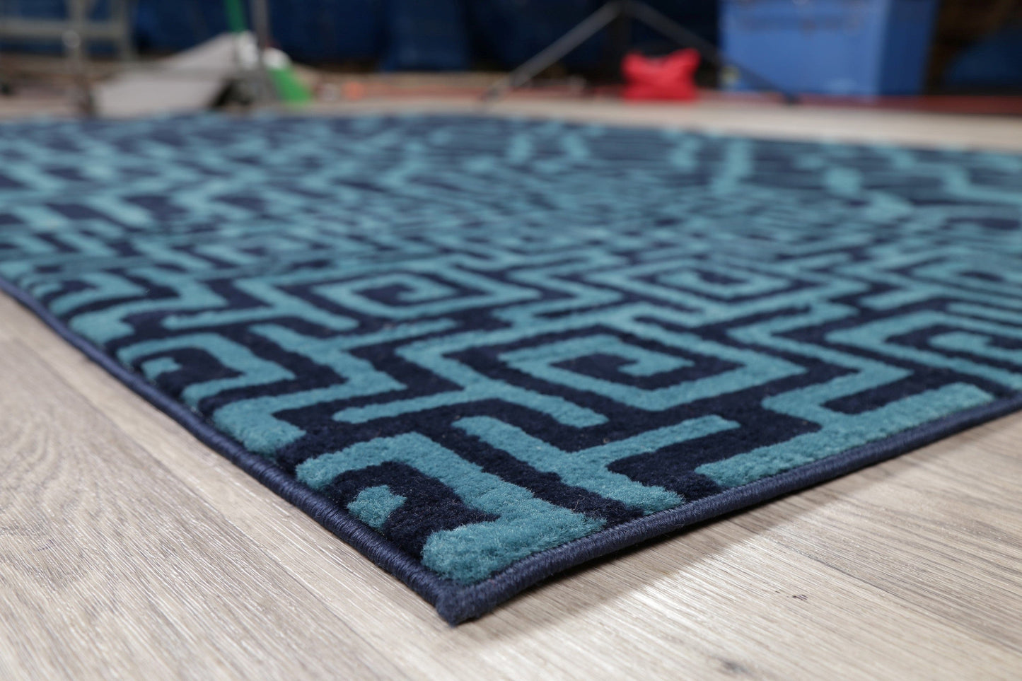 Blue Trellis Area Rug 5x8