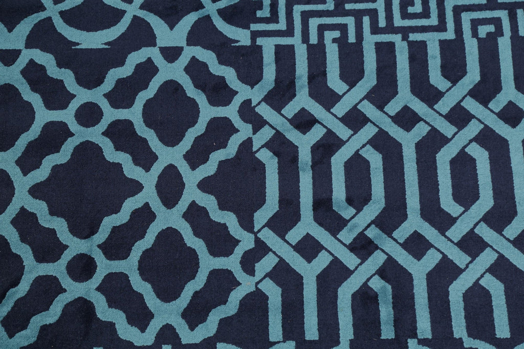 Blue Trellis Area Rug 5x8