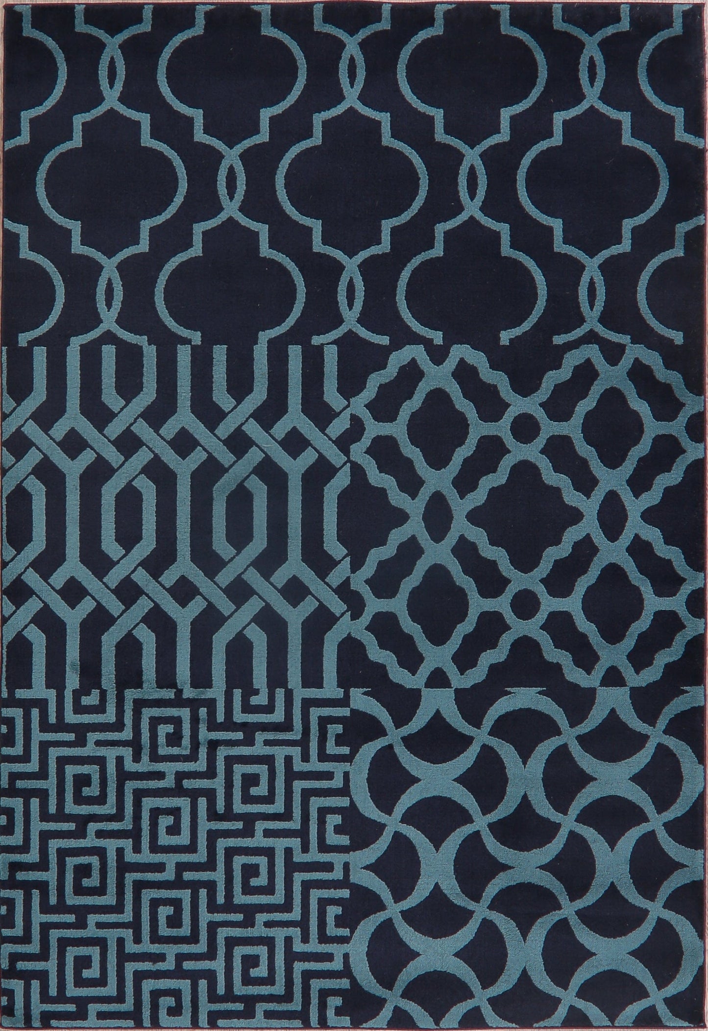 Blue Trellis Area Rug 5x8