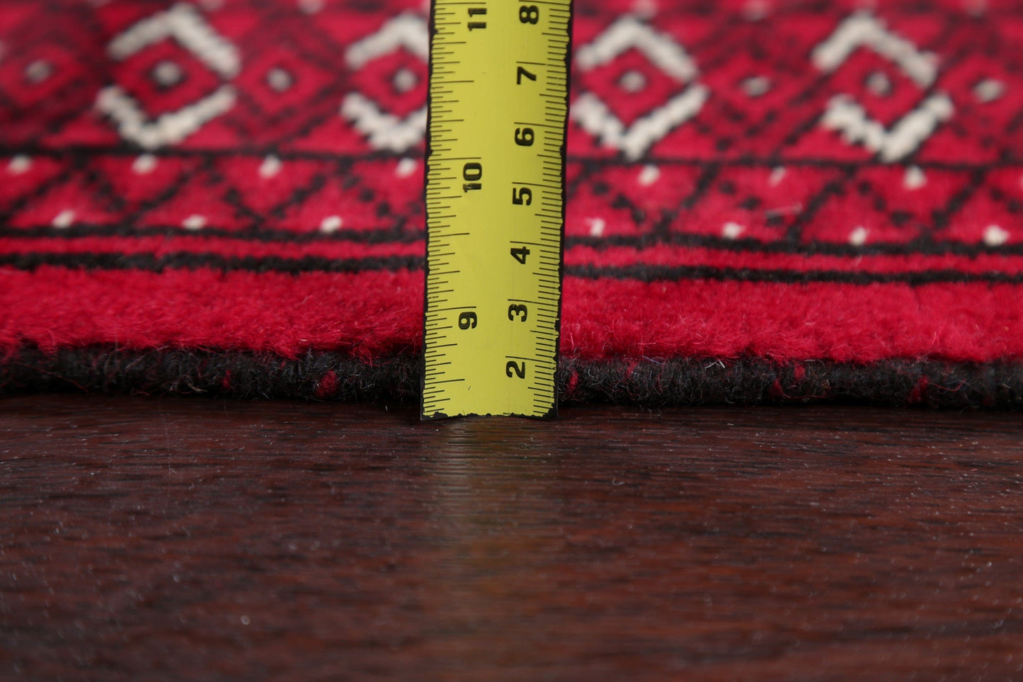 Geometric Red Bokhara Oriental Runner Rug 3x9