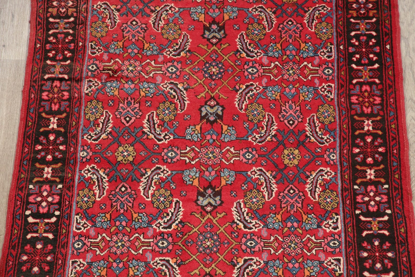 Vintage All-Over Floral Bidjar Persian Runner Rug 4x11