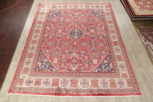 Floral Red Mashad Persian Area Rug 10x13