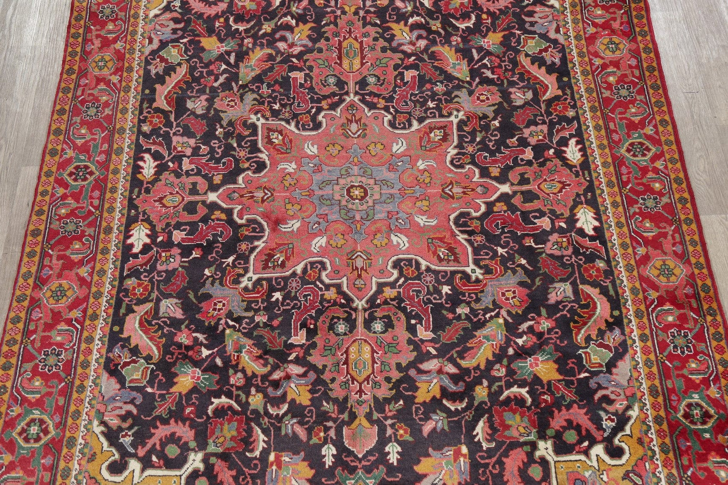 Vintage Geometric Heriz Serapi Persian Area Rug 8x11