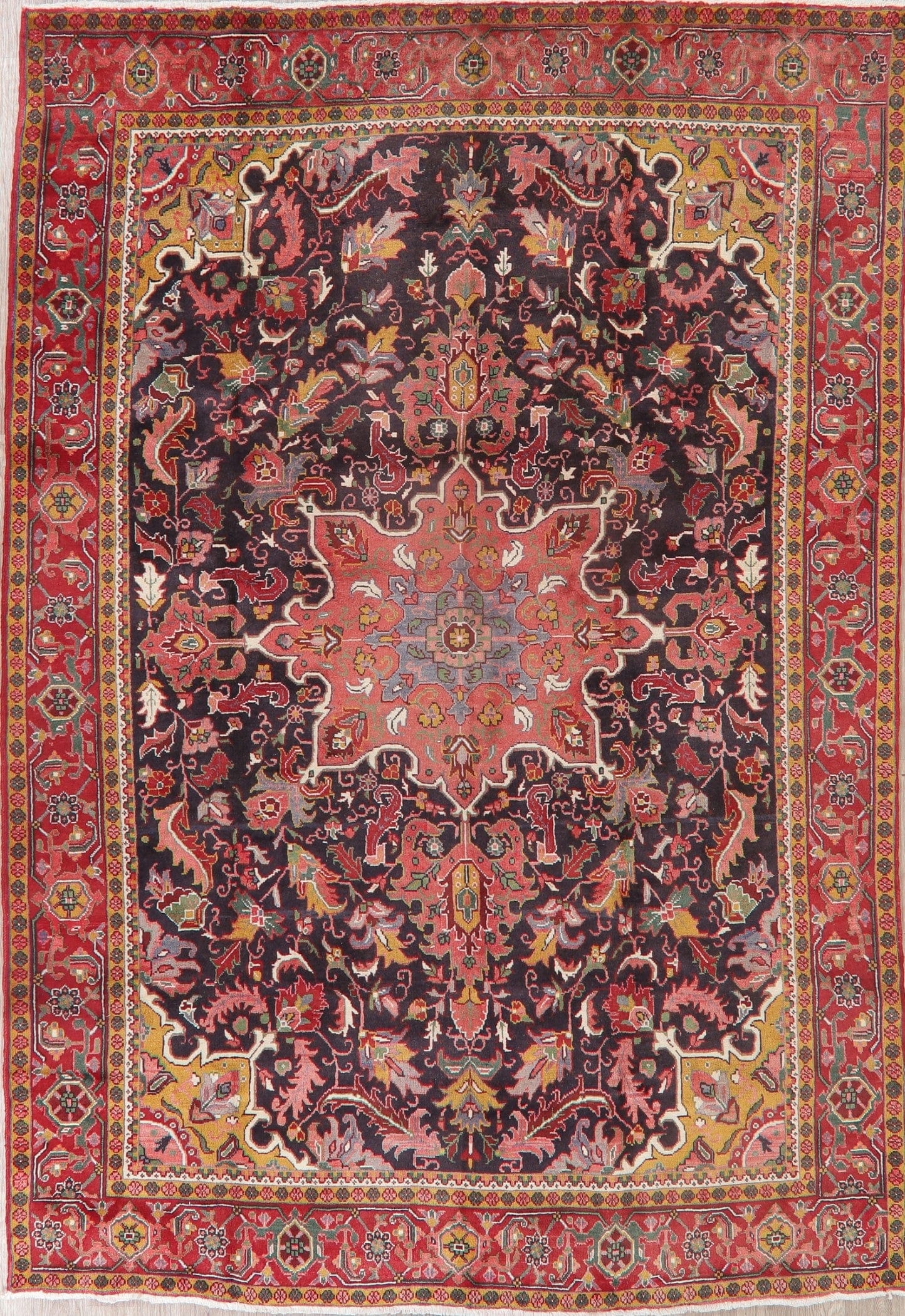 Vintage Geometric Heriz Serapi Persian Area Rug 8x11