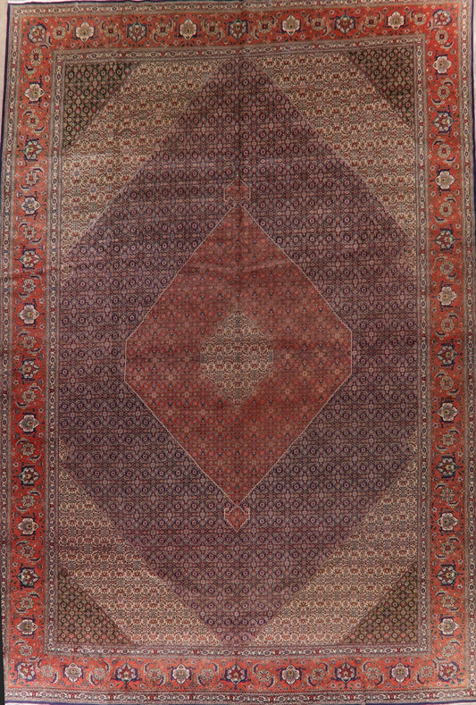 Antique Vegetable Dye Geometric Tabriz Persian Rug 13x19