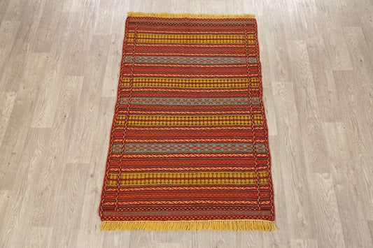 Striped Kilim Turkish Area Rug 3x5